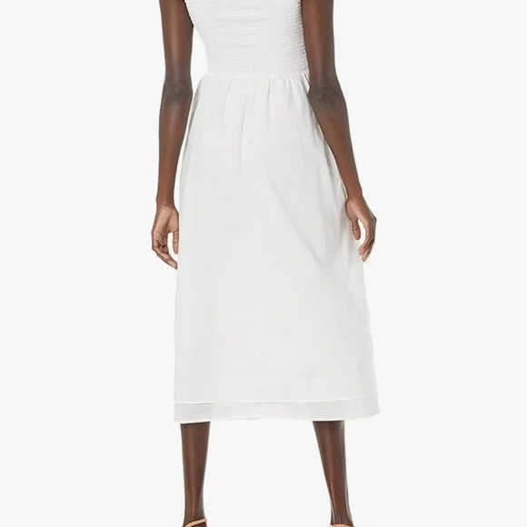 NWT Joie Smocked Midi Dress Lory Size Small in Bright White - Picture 2 of 5